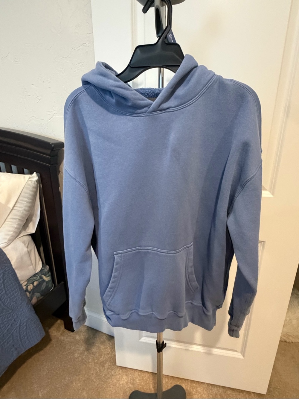 Abercrombie & Fitch Men's Dusty Blue Crewneck Hoodie
